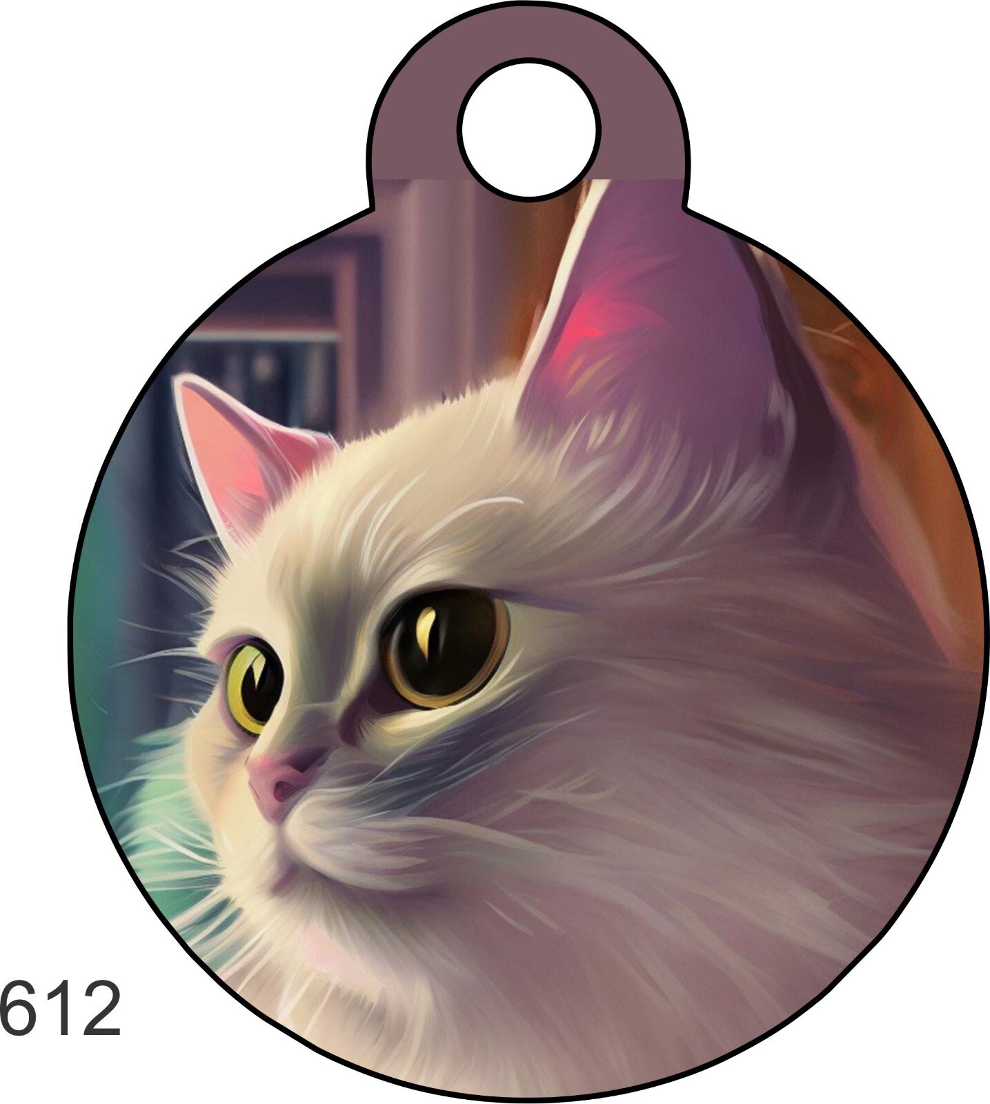 Pet Tag Personalized Pet ID tag for Dog and Cat ROUND Tag Unique cute Pink Heart