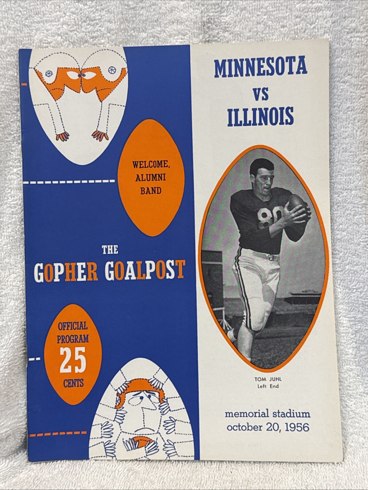 VINTAGE Minnesota Gophers vs Illinois Fighting Illini 1956 Football Program NMMT