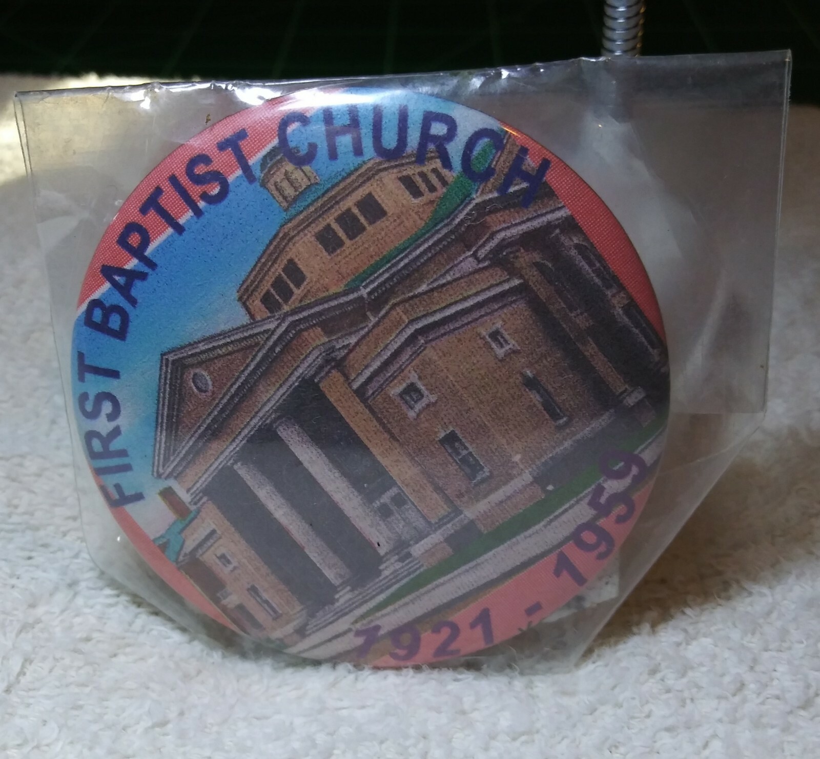 MARTINSVILLE VIRGINIA First Baptist Church 1921 - 1959 Magnet  -  2.25 inch
