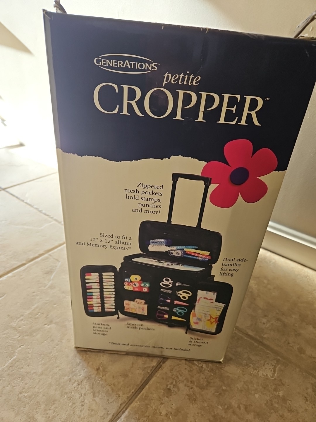 Generations Petite Cropper Scrapbooking Rolling Organizer w/ Telescoping Handle