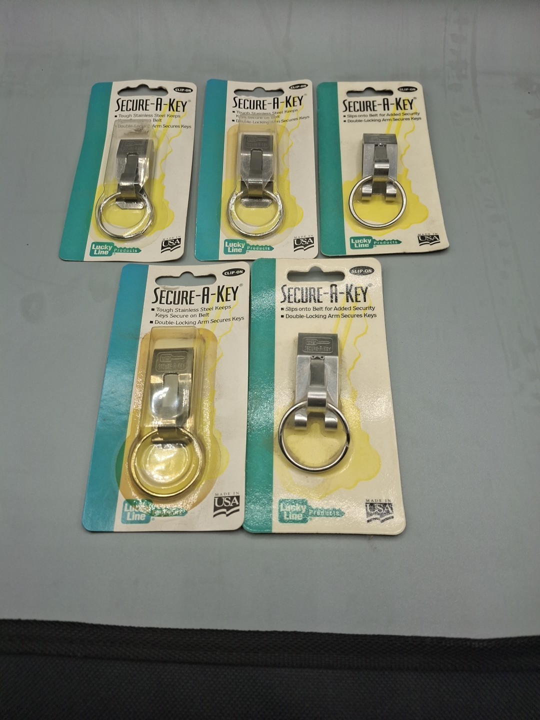 Lot Of 5 Lucky Line 40501 Secure-A-Key Slip On 1 Per Card NEW SEALED