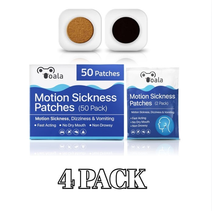 Motion Sickness Patches (50 Pack) | Rapidly and Naturally Relieves 4 pack