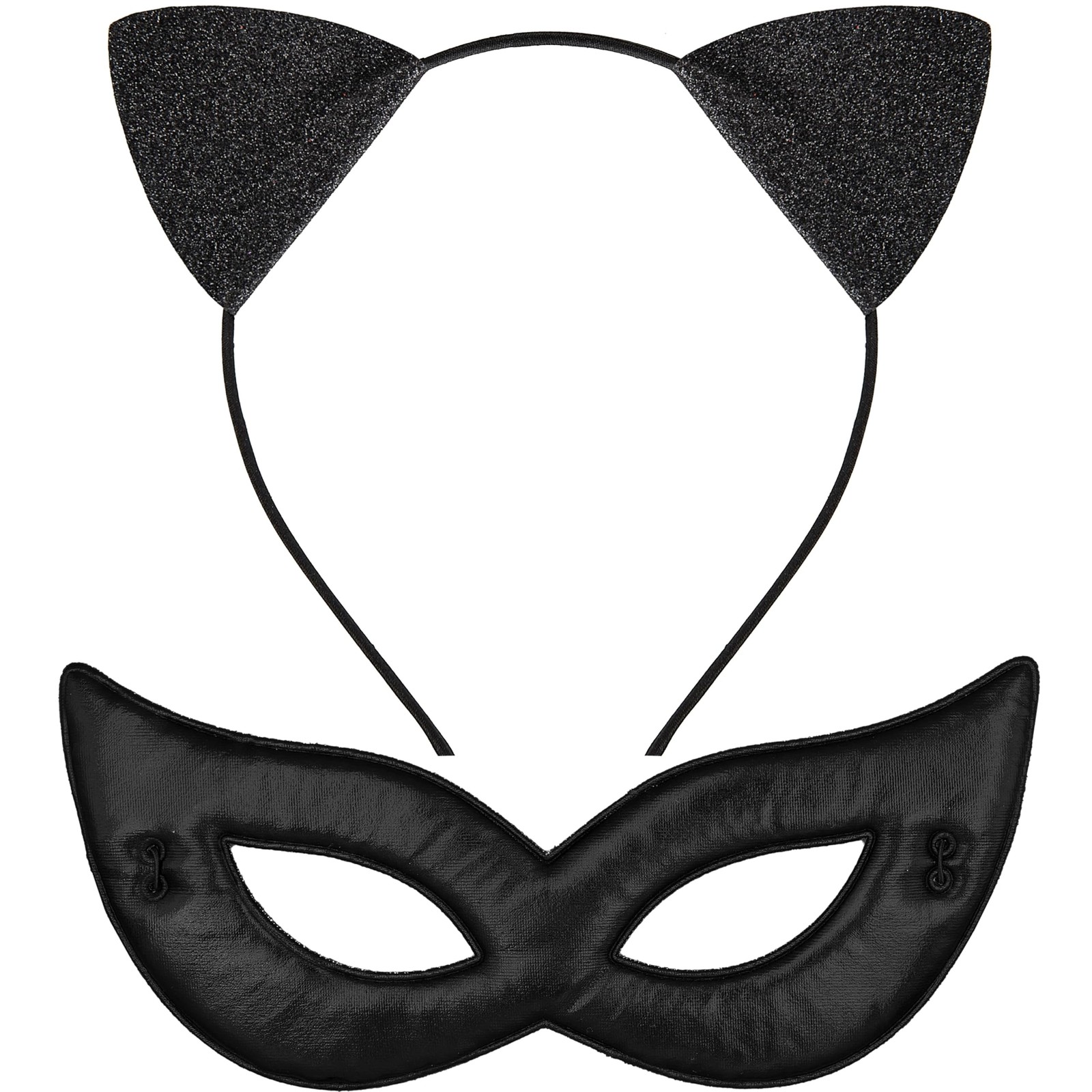 Ellzk Black Cat Ears Headband with Glitter Kitty and no,
