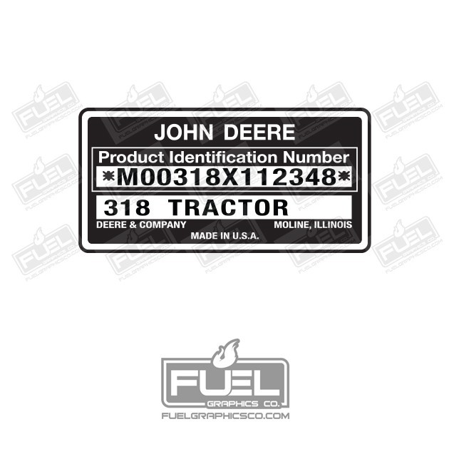 318 Tractor Custom PIN Lawnmower Premium Vinyl Decal - 3.5" x 1.75"