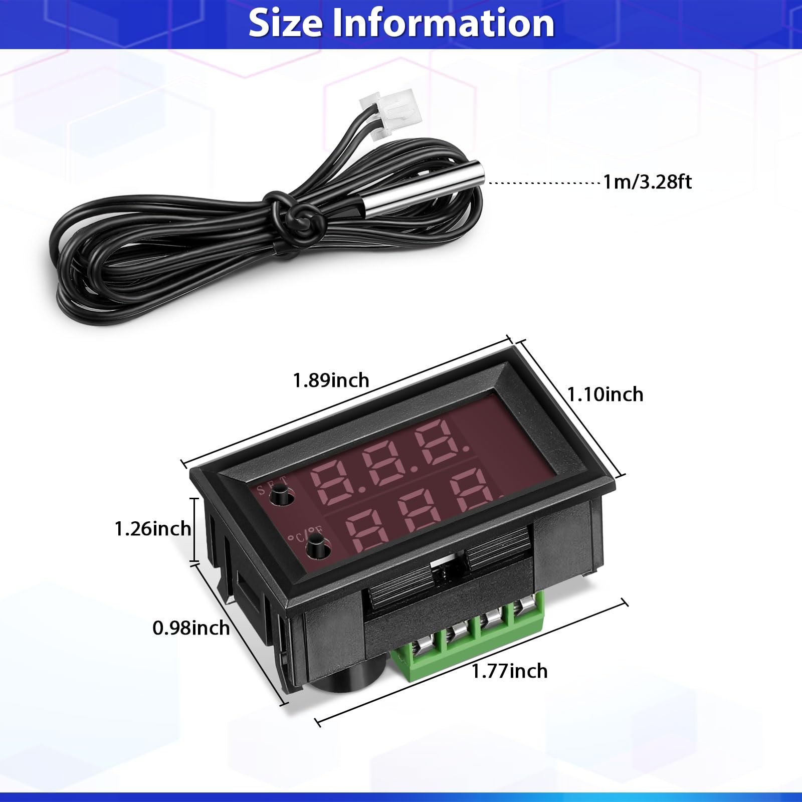 2 Pieces 12V Electronic Temperature Controller Programmable 50 to 110 Degree ...