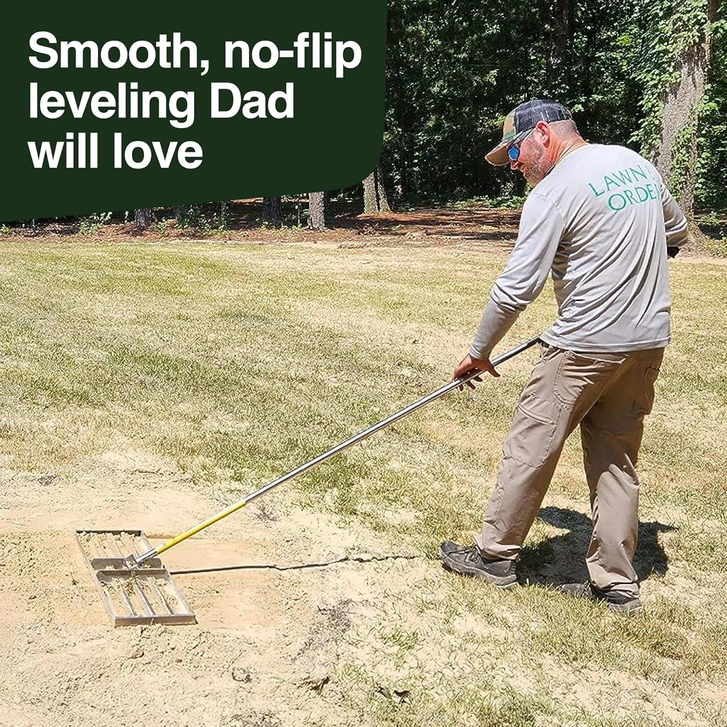 Rocklin™ Lawn Leveling Rake | Stainless Steel Surface Leveling Tool | Level Soil