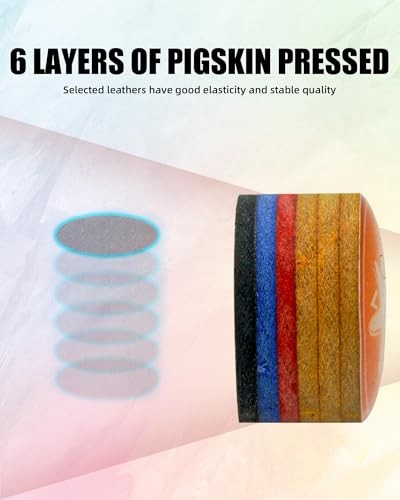 Pool Cue Tips 6 Layers Rainbow Billiards Tip (Hardness 14mm Blue-SX