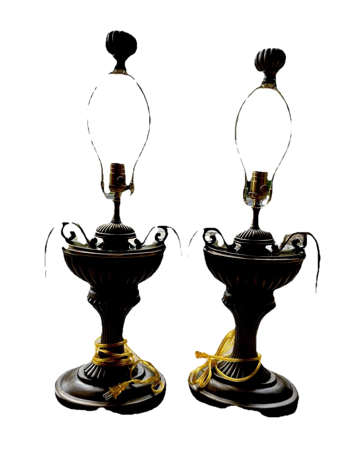 NORMAN PERRY Brass Lamp Set Of 2