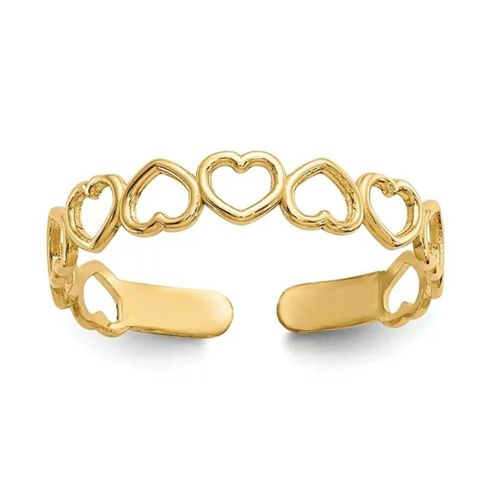 Open Hearts Toe/Midi Ring 14K Yellow Gold Plated