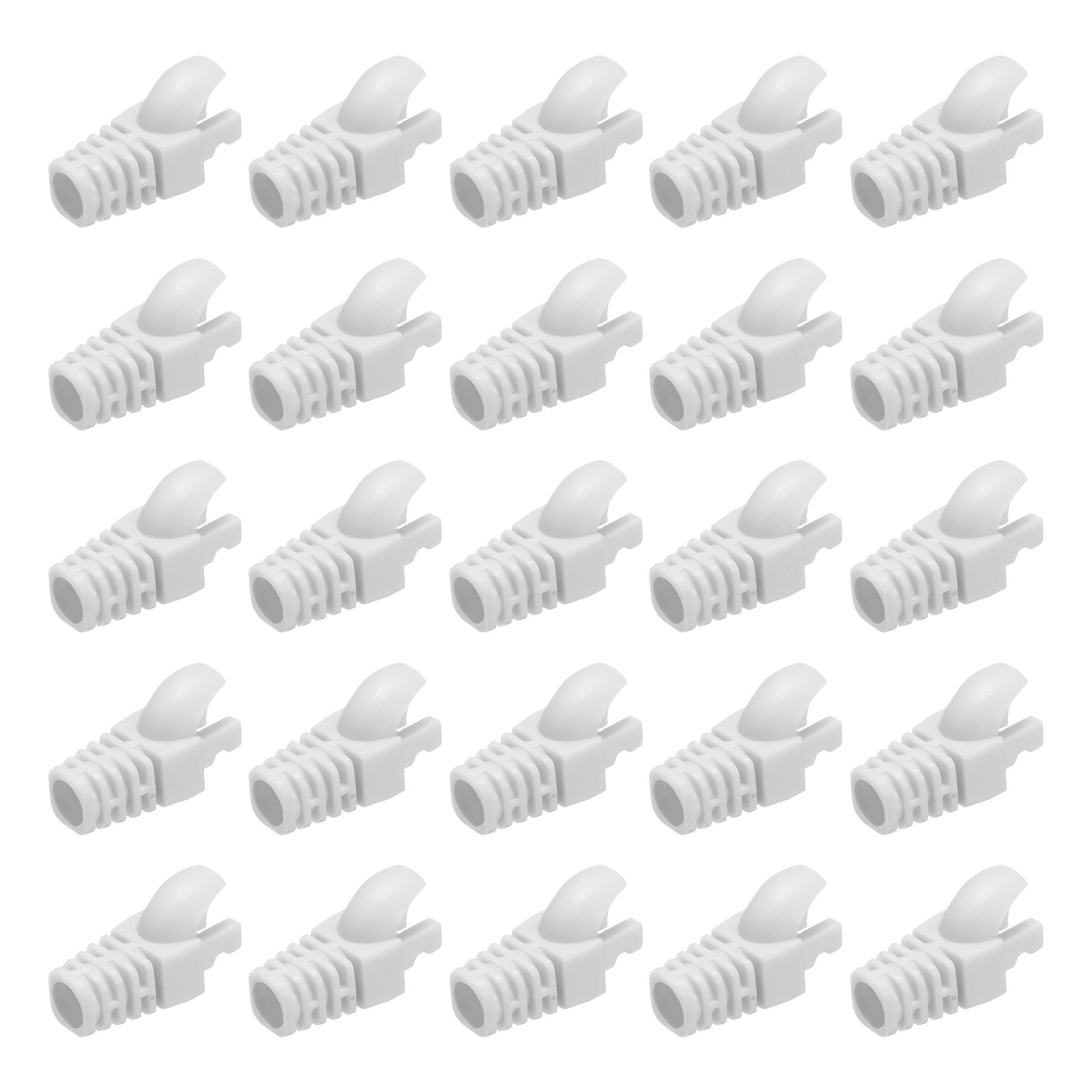50Pcs RJ45 Plug Connector Cover Cat5 Cat5E Cat6 Cat7 Wire Guard Sleeves, White