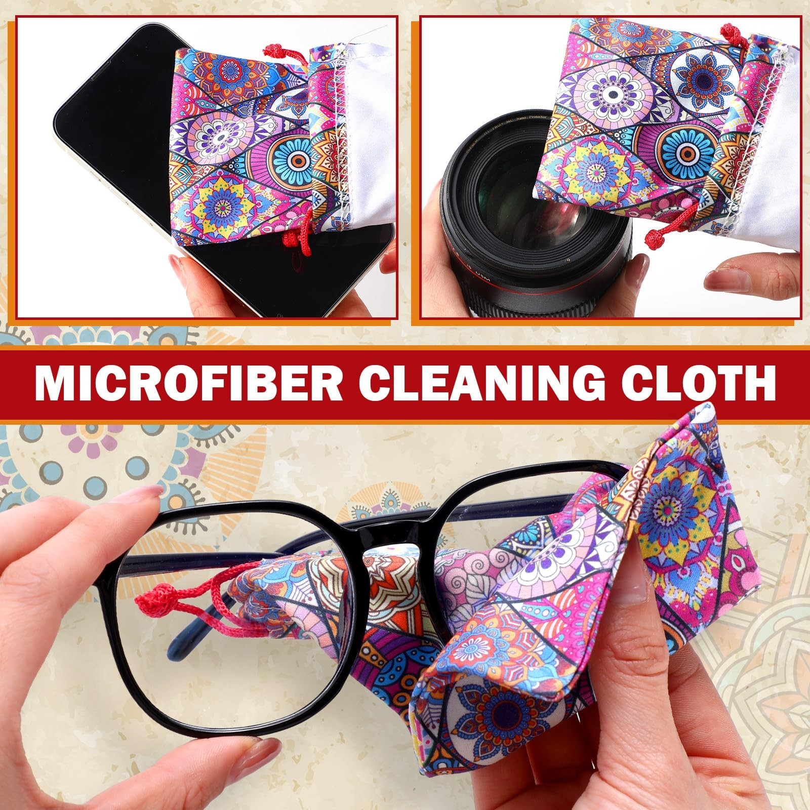 24 Pcs Sunglass Pouch Drawstring Microfiber Pouch Multicolor Soft Sunglasses ...