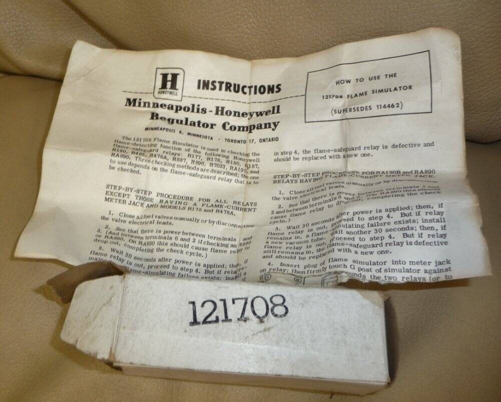 Honeywell Flame Sensor 121708 New old Stock
