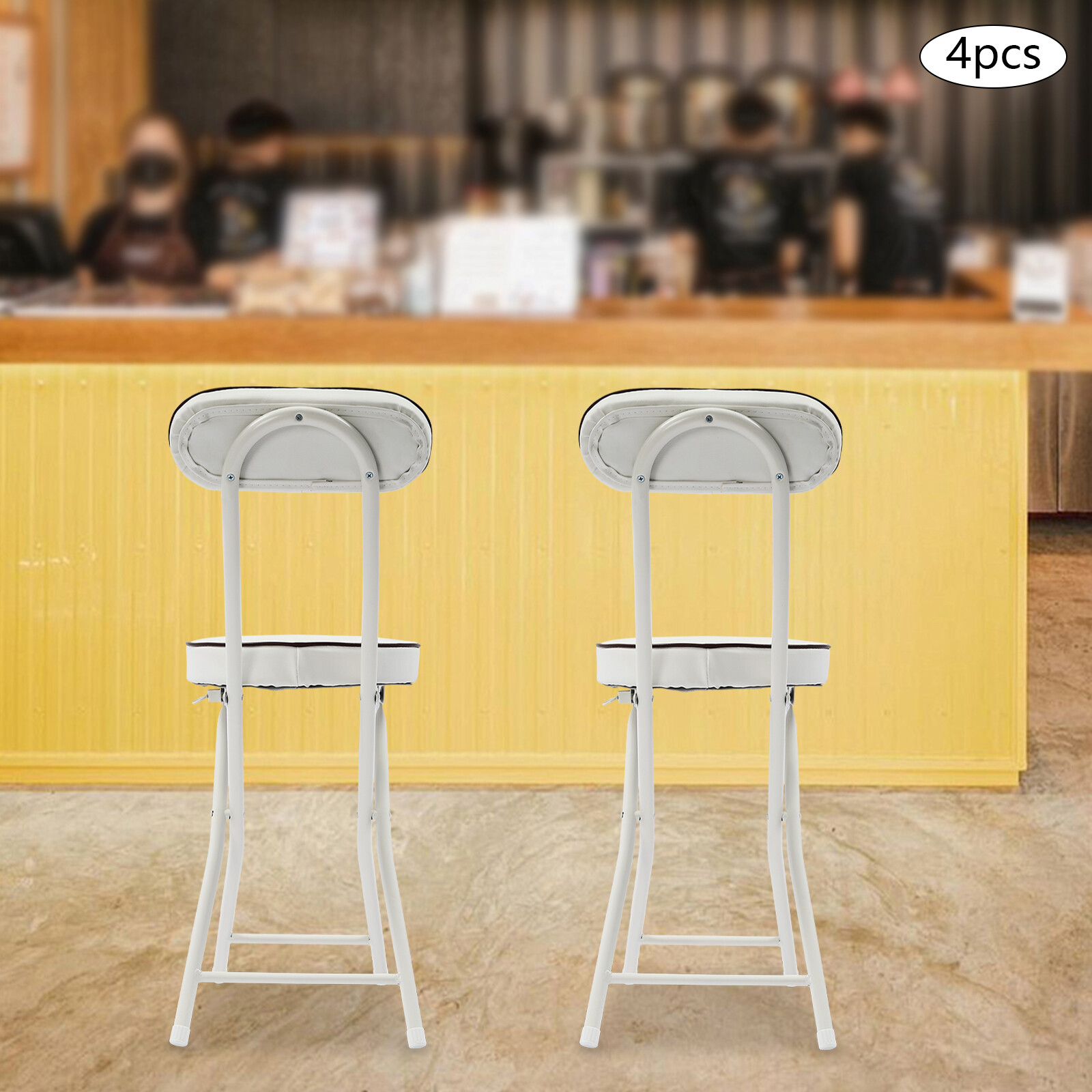 4pcs Upholstered Counter Stool Bar Stool Portable Folding Kitchen Dining Chair??