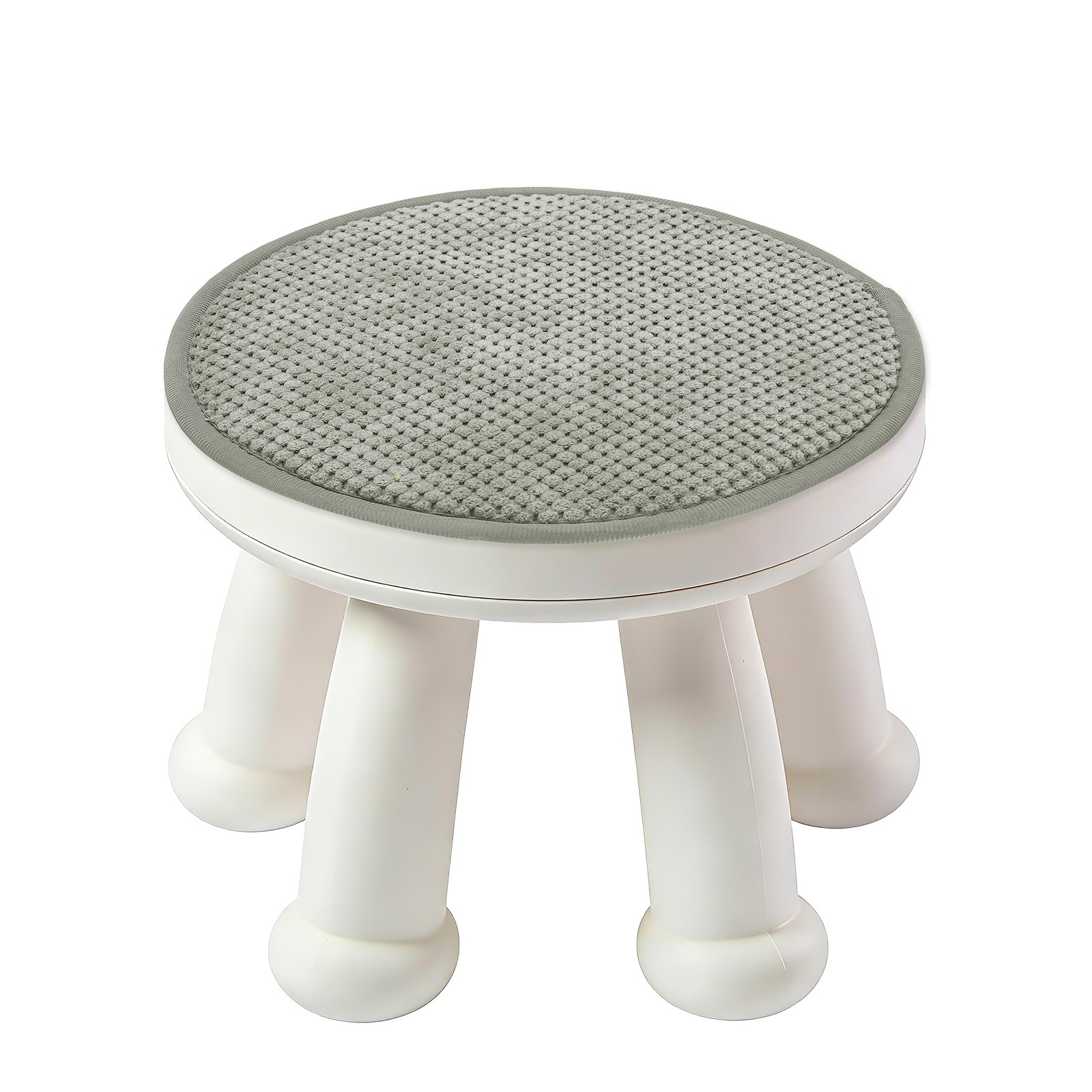 Stool Cushion 10 x 10 Inch Thick Round Seat Pads with Elastic Straps, Light Gray