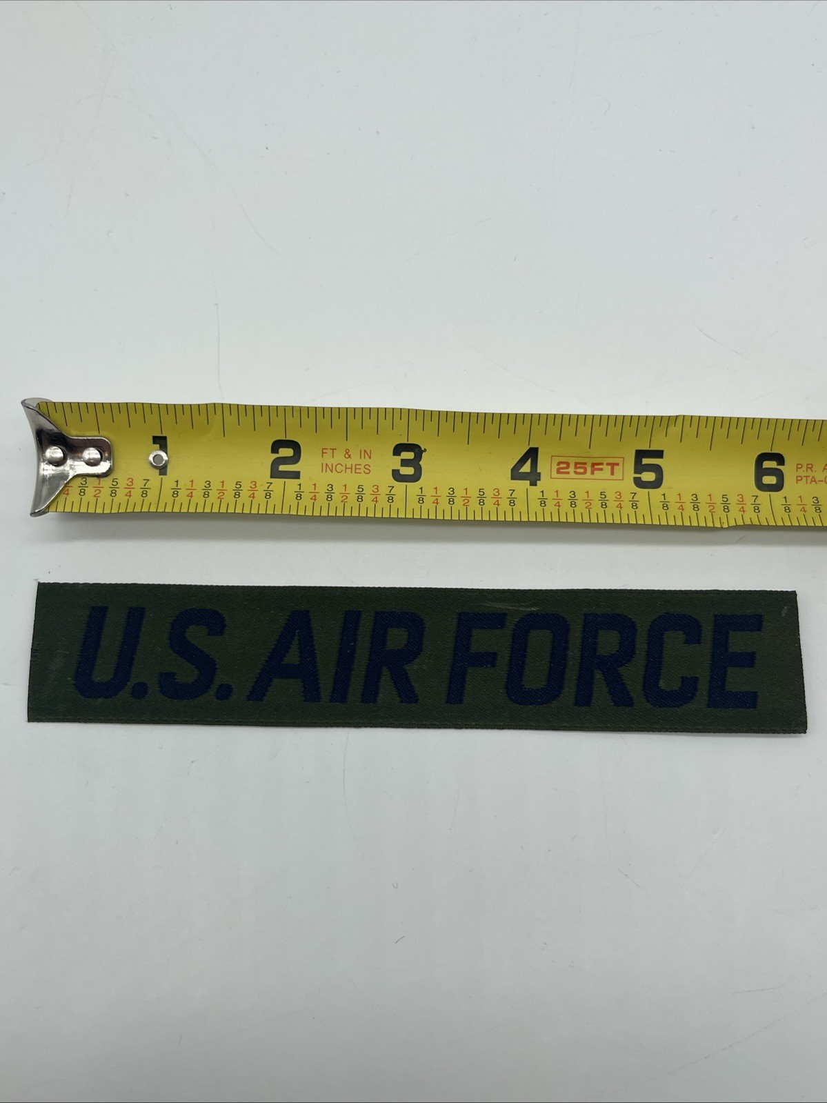 U.S. Military Air Force Tape Name Tab Patch Embroidered Subdued Green Blue Insig