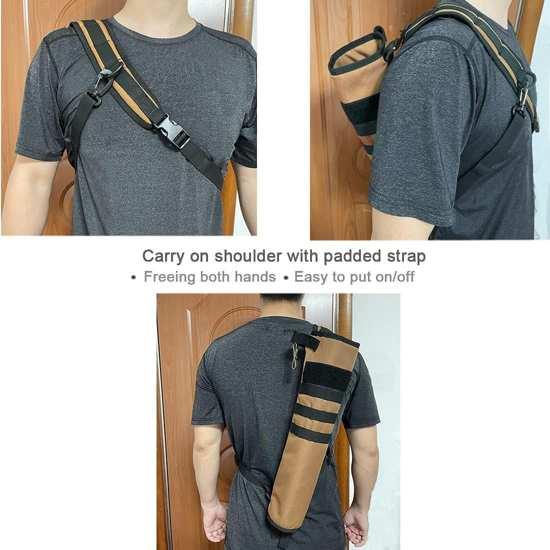 KRATARC Archery Lightweight Back Arrow Quiver Dual Use Foldable Compact Hip Arro