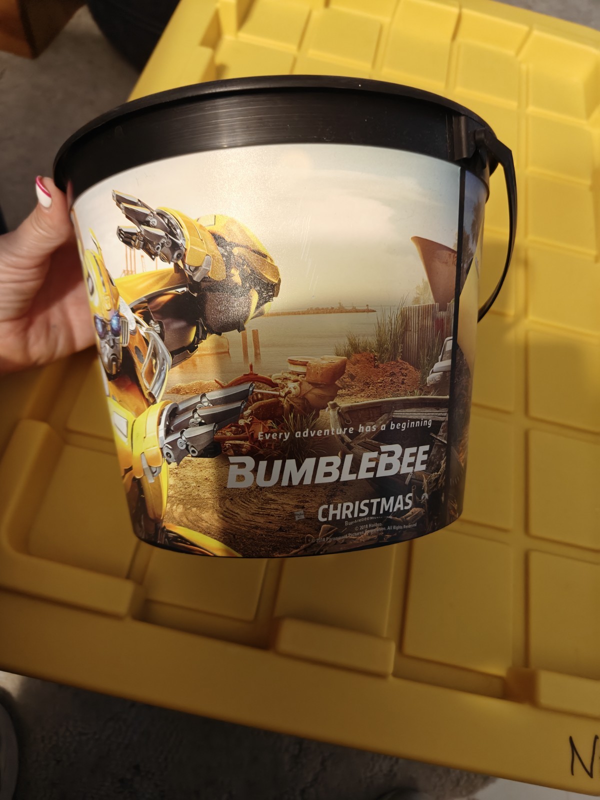 Transformers Bumble-Bee Movie theater Promotional Plastic Big Popcorn Bucket