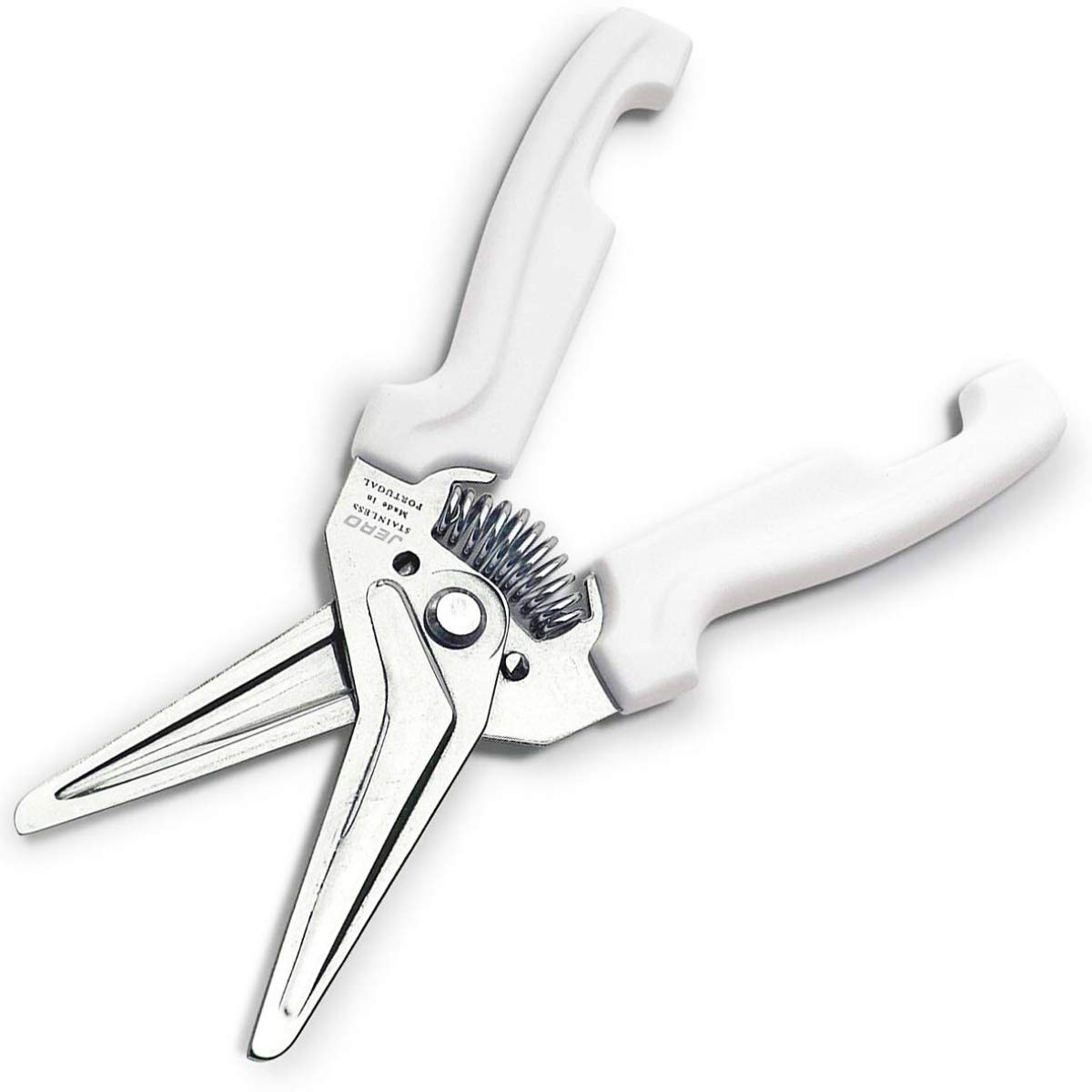 Jero Stainless Steel Kitchen Shears with Holder - Perfect for Herbs, White