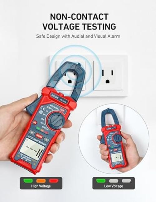 Digital Clamp Meter Multimeter Amp Voltage Tester Auto 2000 Counts Blue