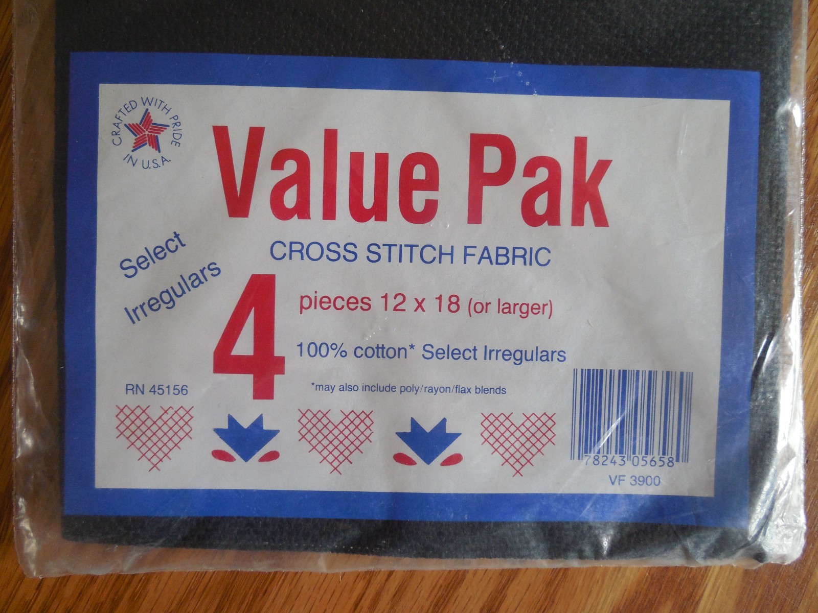 NEW & SEALED 100% Cotton Cross Stitch Fabric 14-Count "Value Pak" - 4 Pcs 12x18