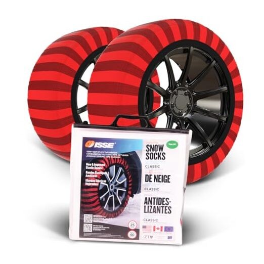Snow Socks for Tires. Chain Replacement. Classic Size Textile Traction for 74