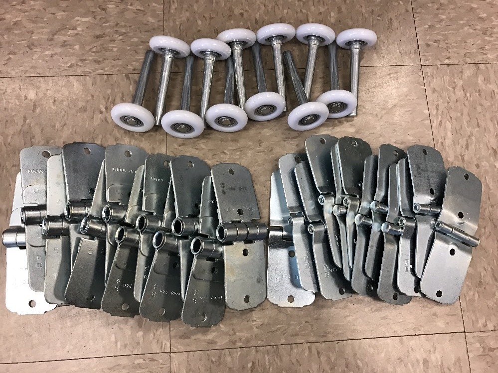 36 Pack Todco Door Repair Kit- Center & End Hinges + 2" Rollers - Whiting Morgan
