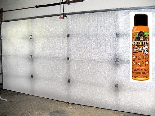 2 Car White Garage Door Insulation Kit R8 Fits 18x7 & 18x8 (W/ SPRAY ADHESIVE)