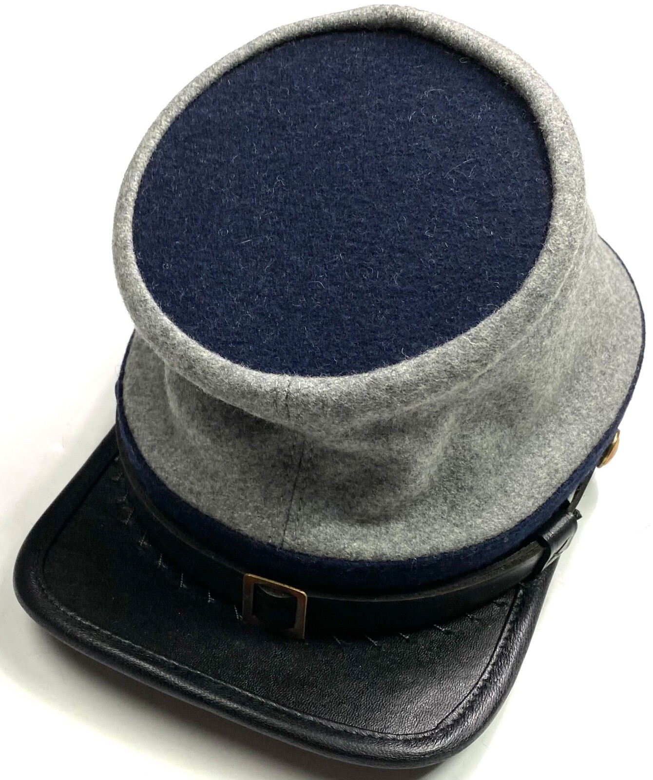 CIVIL WAR CSA CONFEDERATE INFANTRY GREY WOOL KEPI FORAGE CAP HAT-2XLARGE