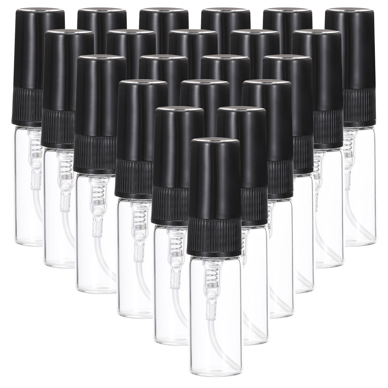 20 Pcs 3ml Glass Mini Perfume Sample Bottle Empty Mini Spray Bottle, Black