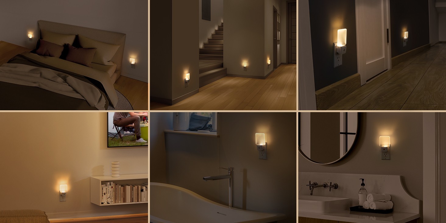 DEWENWILS Auto Dusk-to-Dawn Sensor,Plug in Night Light, LED Motion Sensor 4 Pack