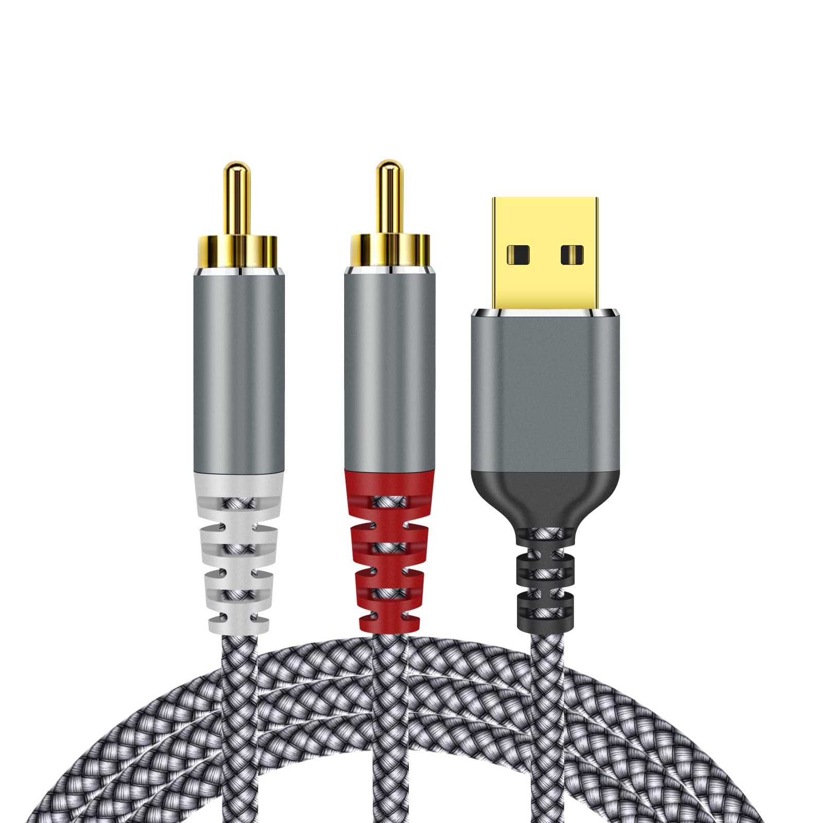 USB to RCA Audio Cable, 6.6FT Stereo Y Splitter Adapter for Laptops, Desktops...