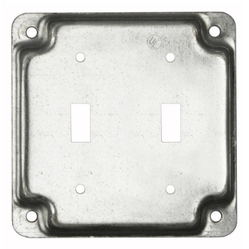 MULTIPLE 803C 4SQ 2 TOGGLE SWITCH RAISED COVER PVC 4" X 4"