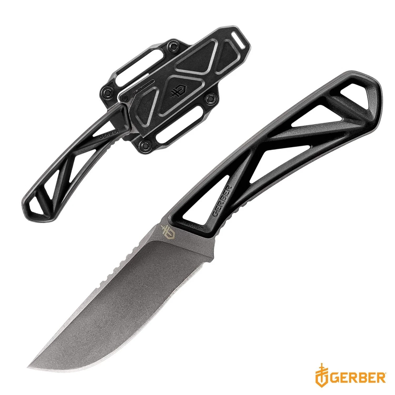 Gerber Exo-Mod Drop Point Fixed Blade Knife- Black
