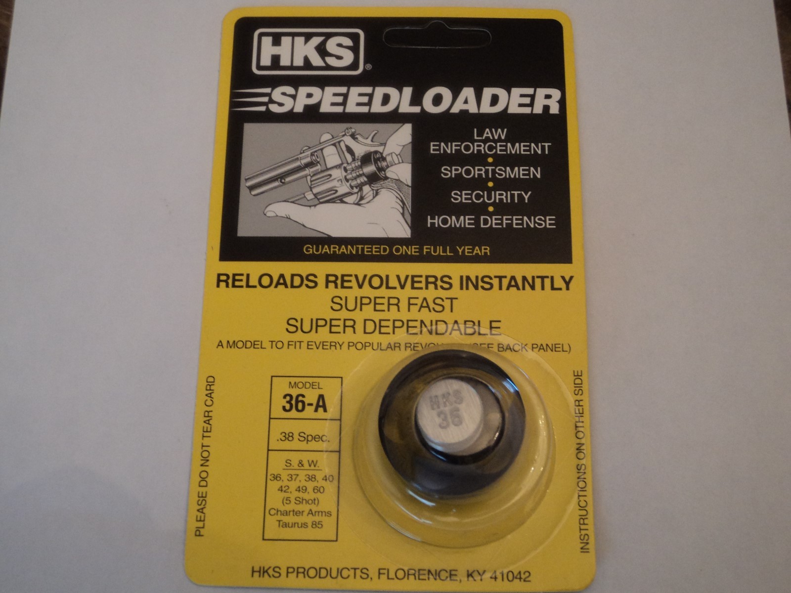 HKS Speedloader; 36-A; 5-Shot; 3 Pack; 38 Spec; 357 Mag; Fast & Dependable
