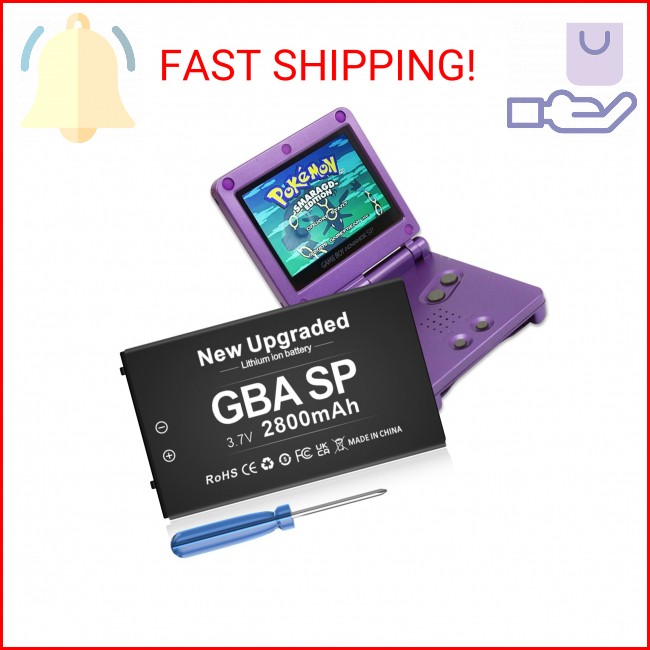 SHENMZ GBA Sp Battery, Upgraded (2800mAh) Ultra High Capacity Rechargeable Lithi