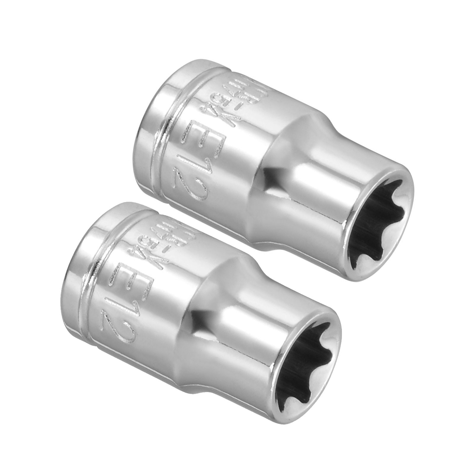 2pcs External Torx Shallow Socket 3/8 Inch x E12 Square Drive CR-V Steel