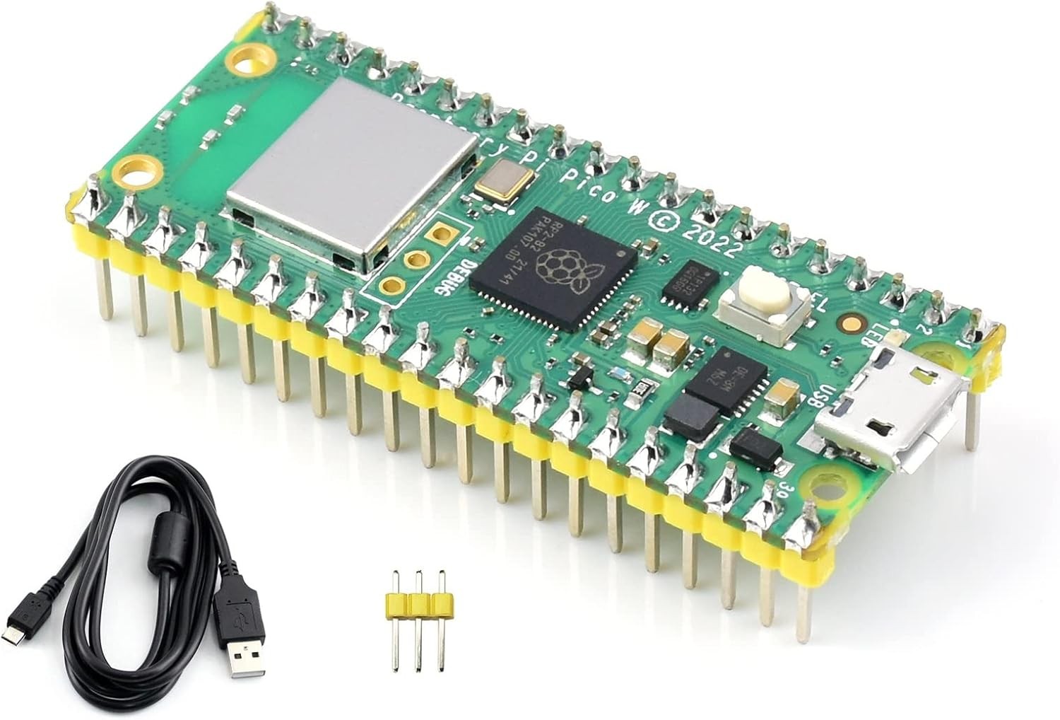 Raspberry Pi Pico W Microcontroller Board Kit, WiFi 4 Dual Band 2.4 5 GHz