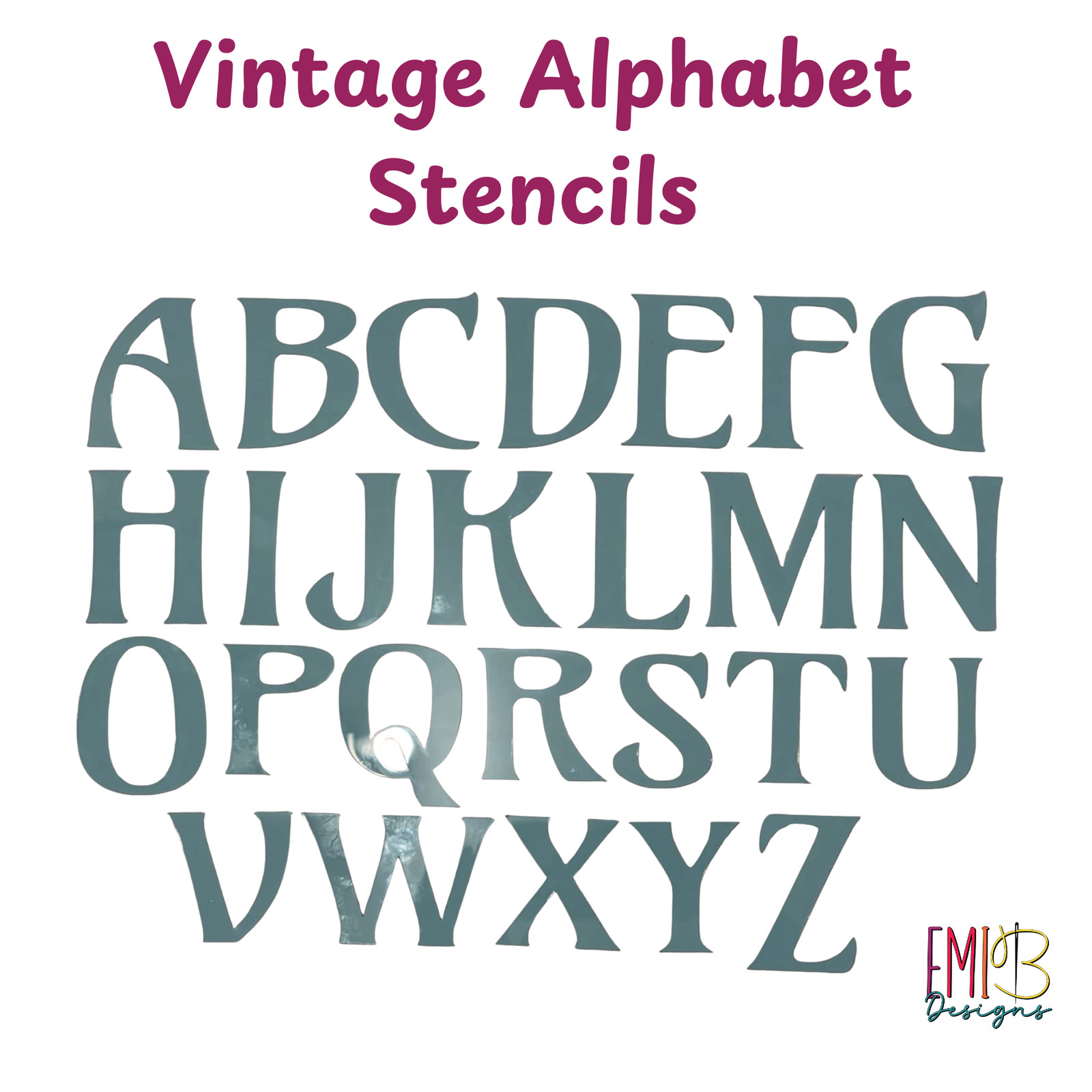 Vintage Style A to Z Letter Templates letter Stencils for Sewing and Crafts