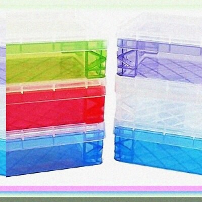 Set of 6 colorful crayon storage boxes