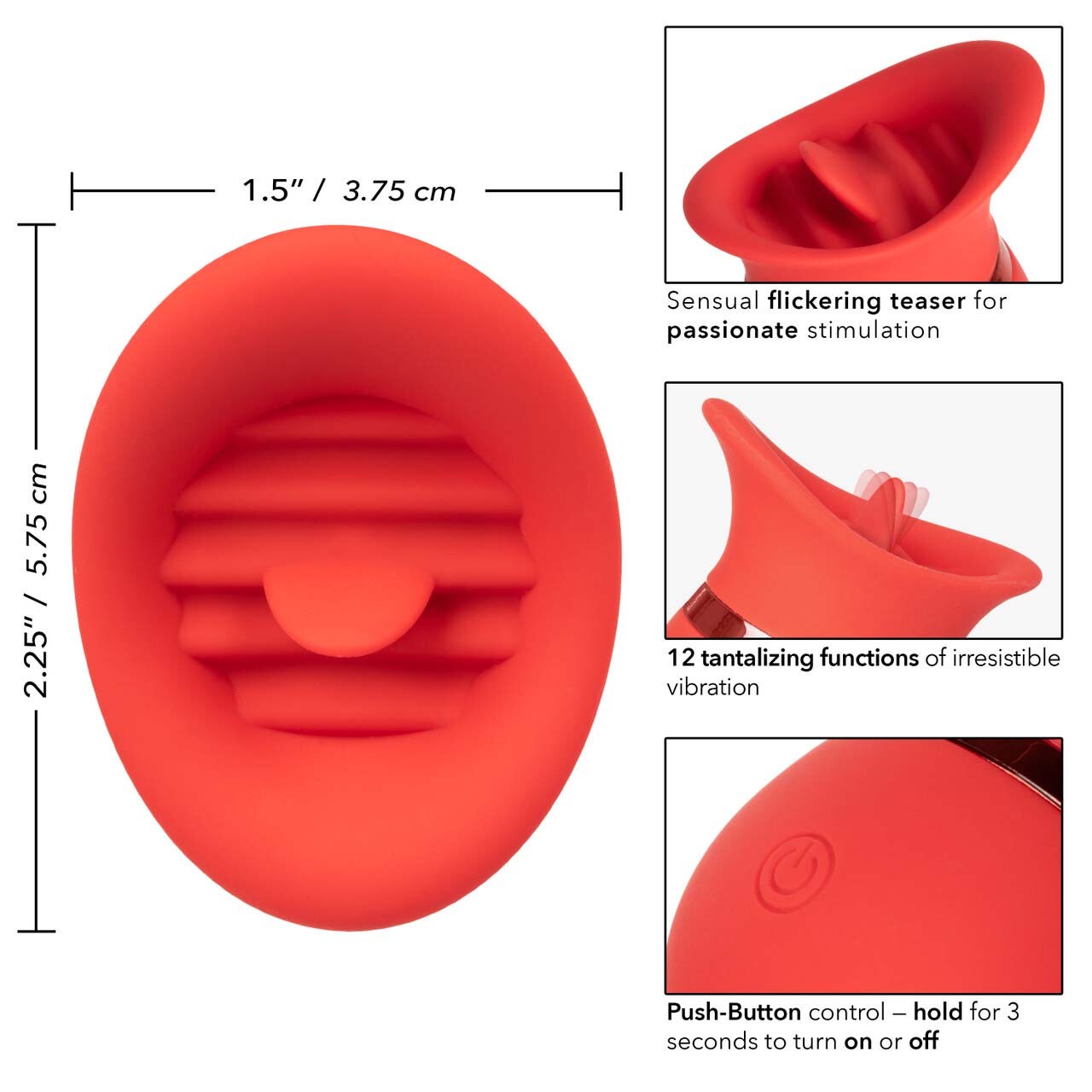 Rechargeable Vibrating Teaser Tongue Flicker Oral Vibrator Multi-function Vibe