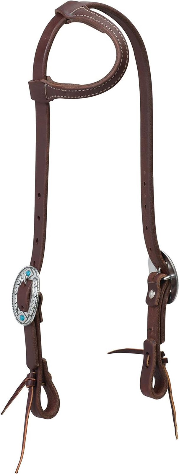 10-0606 Working Tack Designer Hardware Sliding Ear Headstall, Feather