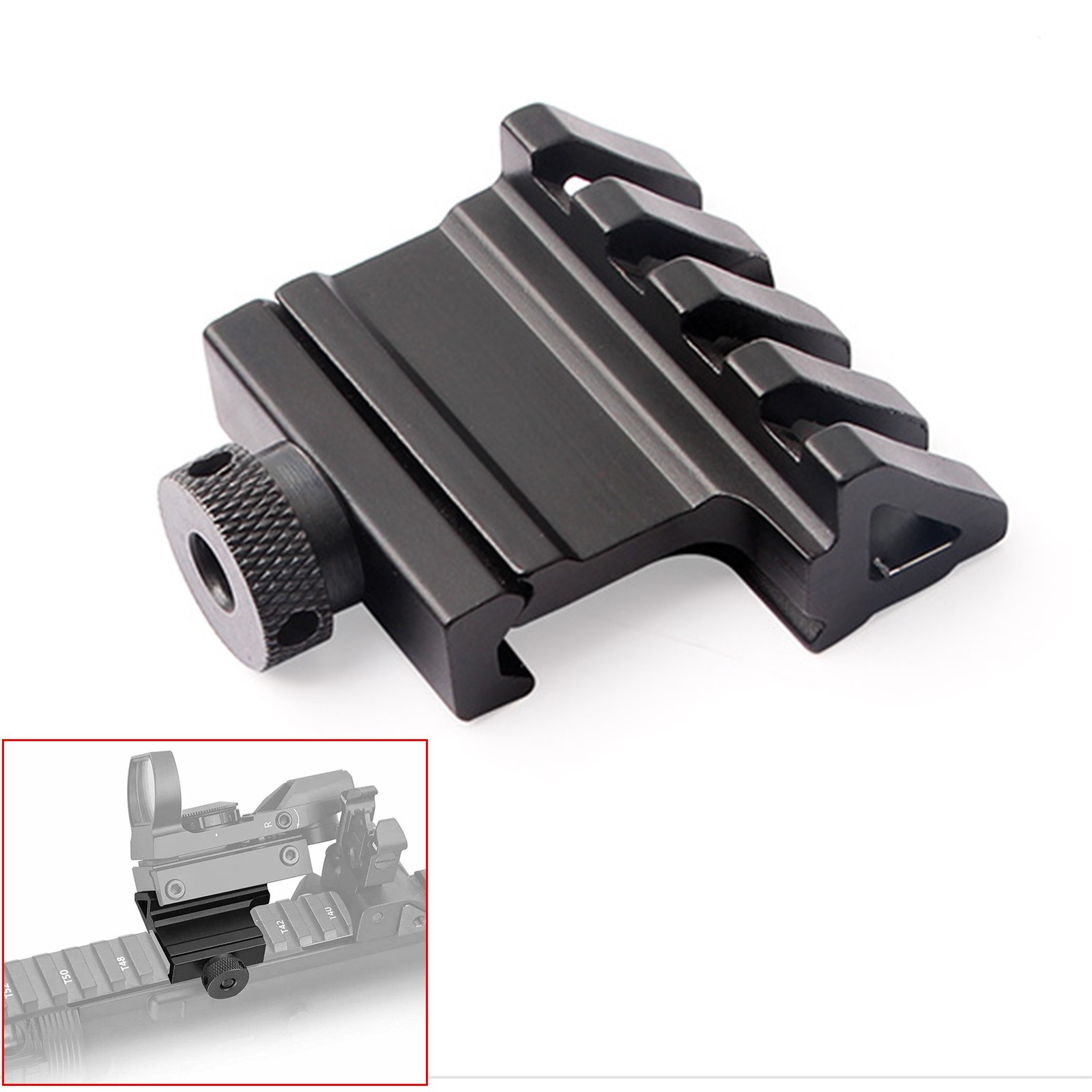 Tactical 45 Degree Angle Offset Rail Adapter Picatinny Rails Mount Base Hunting