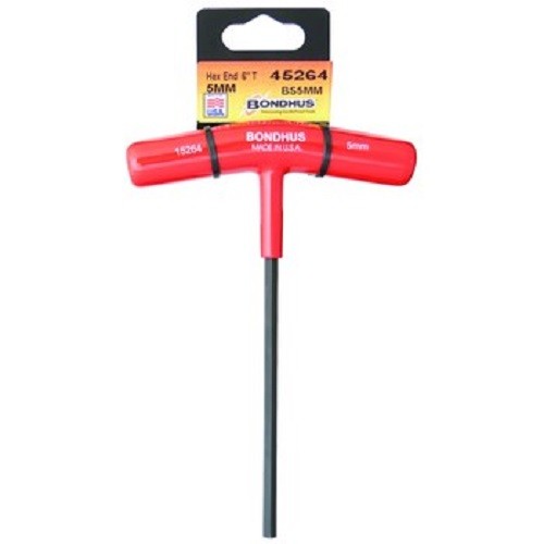 Bondhus 45252 - 2.0mm Hex T-Handle 6" Length Tagged & Barcoded - 1EA