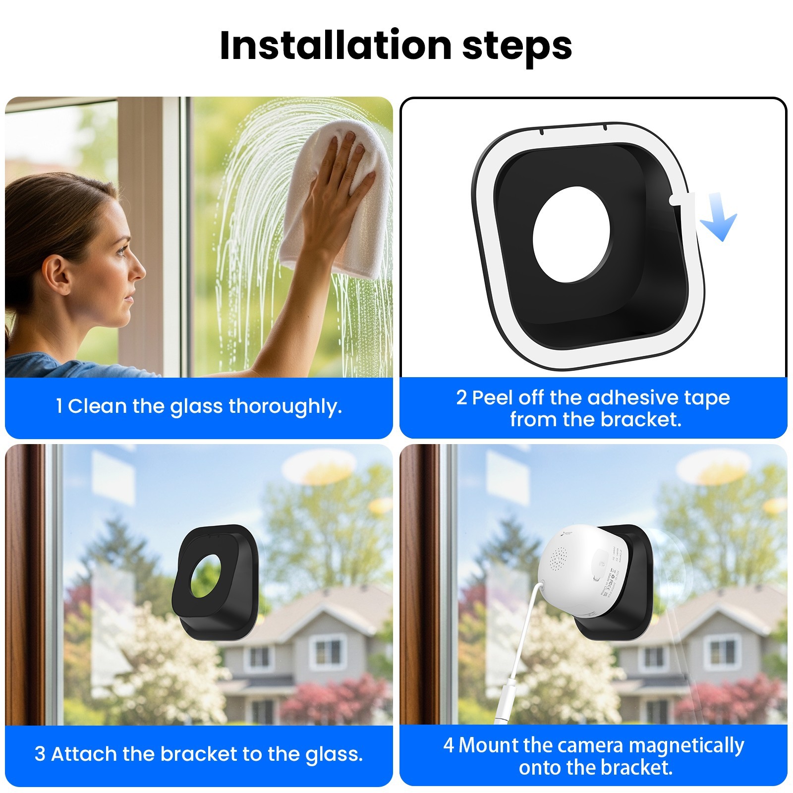 2Pack Wansview 2K 3MP Window Camera + Stand 2.4G WIFI Security Camera Indoor Cam