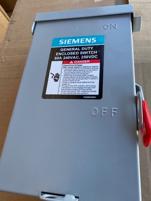 Siemens GNF322RA 60-Amp, 3-Pole, 240V General Duty Compact Series Safety Switch