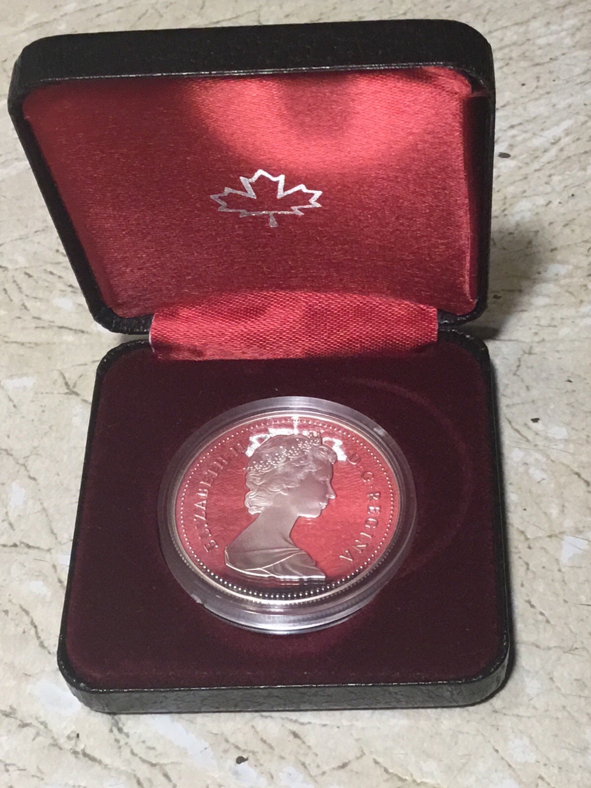1986 CANADA Vancouver with UK Queen Elizabeth II Train Proof Silver Coin Or Case