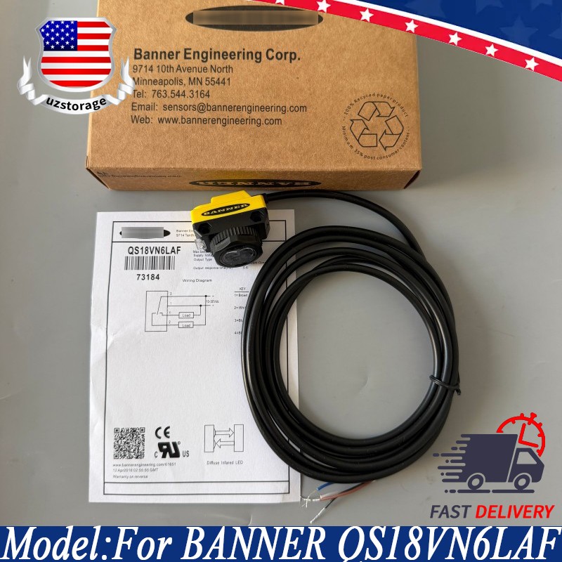 New For Banner Engineering QS18VN6LAF 73184 4Pin Photoelectric Sensor Switch USA