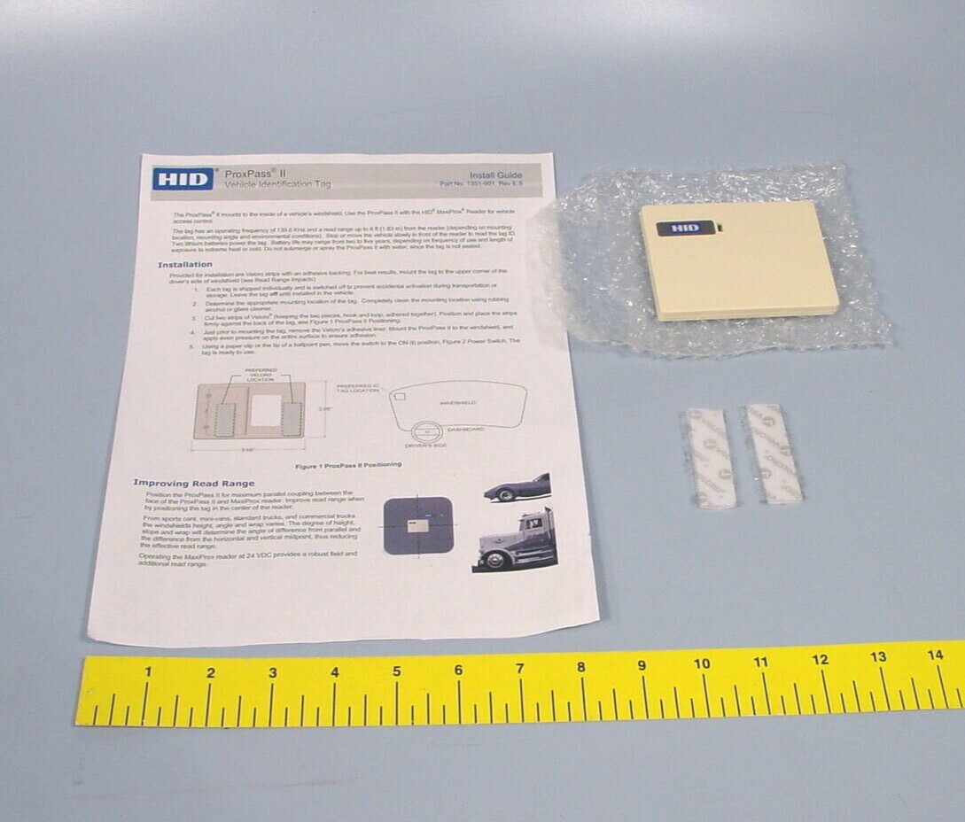 ProxPass II 1351-310-01 HID Vehicle Identification Tag Facility's