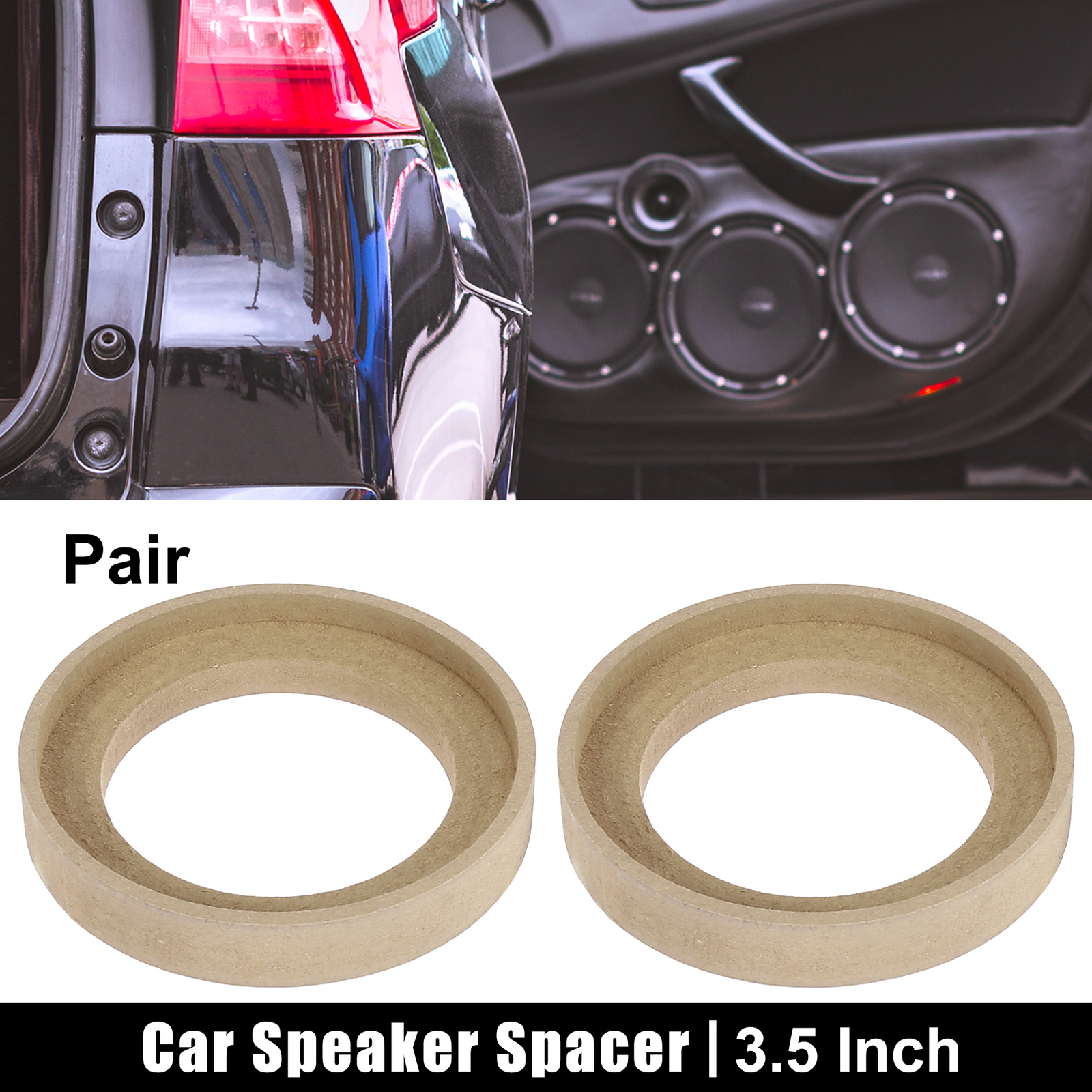 2Pcs for 3.5'' Car Speaker Spacer Mounting Ring Recess Bezel Plate 77mm ID Wood