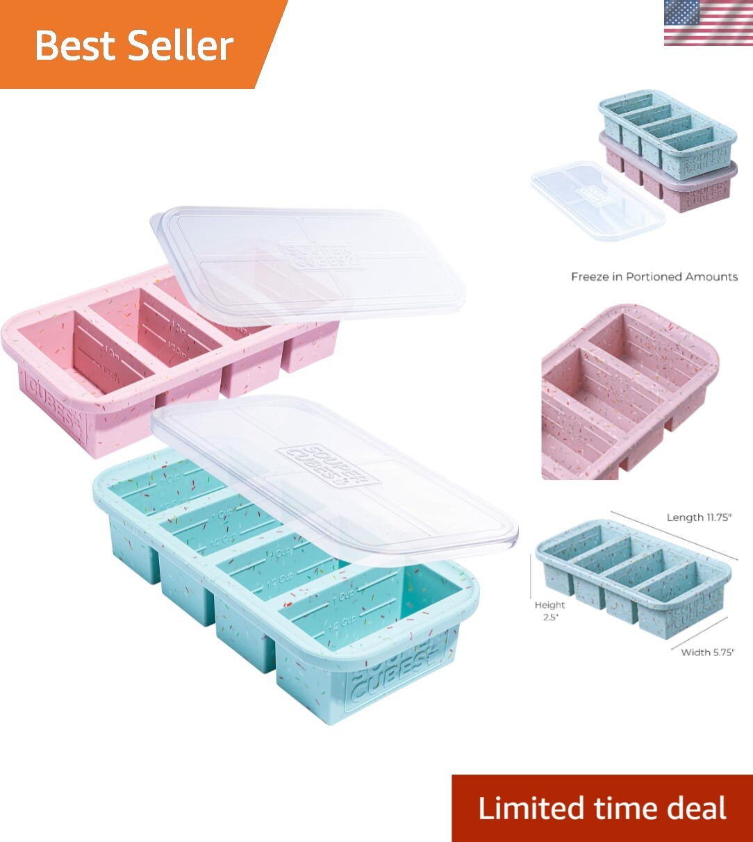 Innovative Silicone Freezer Trays for Sauces and Leftovers - 2-Pack, 1 Cup Each